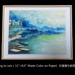 C.Water Color or by knife 水彩或刀刮水彩